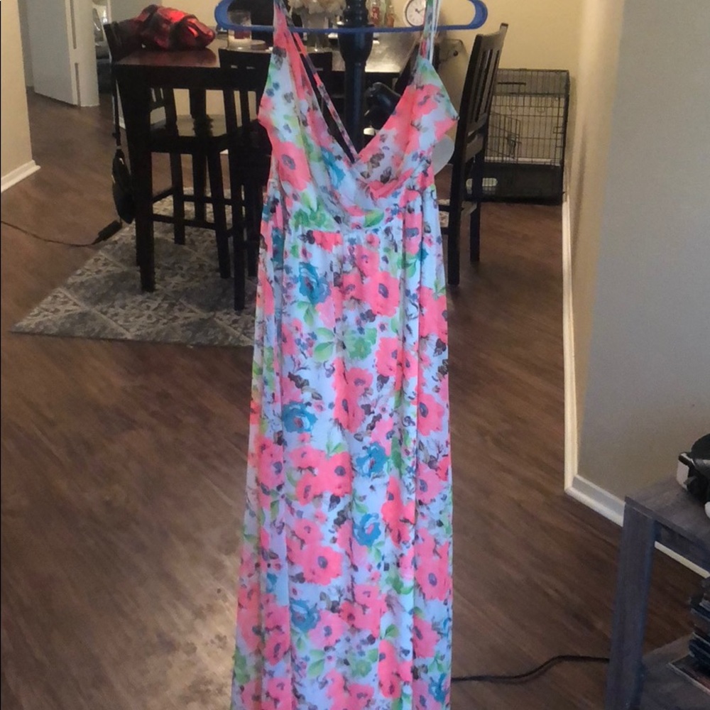 Bright floral Maxi dress - M
